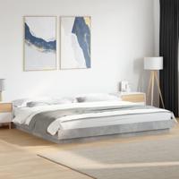 Bedframe bewerkt hout betongrijs 200x200 cm - thumbnail