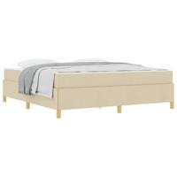 Boxspring bed Anders Zwart en Bruin en Wit 180 x 200 cm Stof - thumbnail