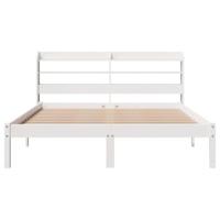 Bedframe zonder matras massief grenenhout wit 140x200 cm - thumbnail