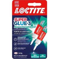 Cyanoacrylaatlijmen - LOCTITE - SUPERGLUE-3 - Herpositioneerbaar - Gel 3g - Set van 2 blisters - Doos 12uc - thumbnail