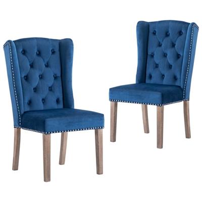 Eetkamerstoelen 2 st fluweel blauw