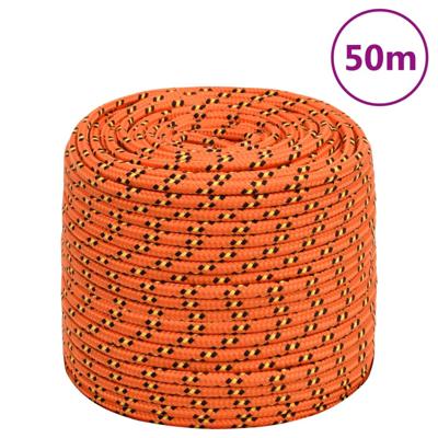 VidaXL Boottouw 8 mm 50 m polypropyleen oranje VidaXL Boottouw 8 mm 50 m polypropyleen oranje