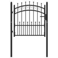VidaXL Poort met speerpunten 100x100 cm staal zwart - thumbnail