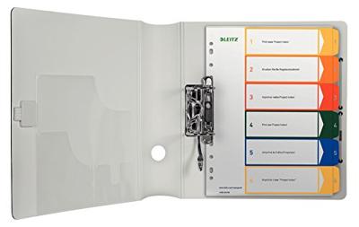 Leitz 12920000 Register DIN A4, Bovenbreedte 1-6 Polypropyleen Meerdere kleuren 6 tabbladen PC-beschrijfbaar 12920000 Leitz 12920000 Register DIN A4, Bovenbreedte 1-6 Polypropyleen Meerdere kleuren 6 tabbladen PC-beschrijfbaar 12920000