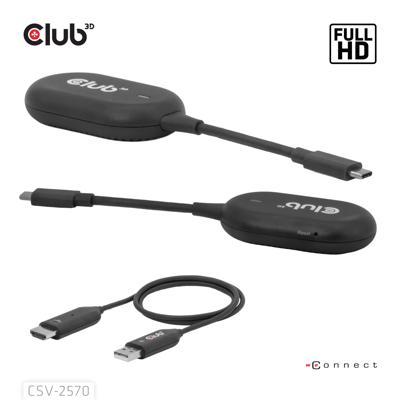 club3D CSV-2570 USB-C-kabel HDMI / USB-C Aansluitkabel