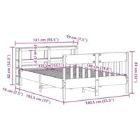 Bedframe zonder matras massief grenenhout wasbruin 135x190 cm - thumbnail