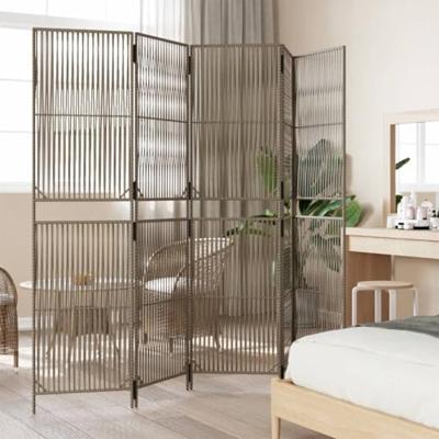Kamerscherm 5 panelen poly rattan grijs Kamerscherm 5 panelen poly rattan grijs