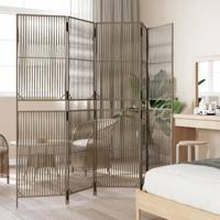 Kamerscherm 5 panelen poly rattan grijs - thumbnail