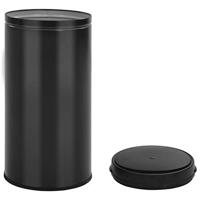 Prullenbak met automatische sensor 70 L koolstofstaal zwart - thumbnail