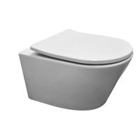 Wandcloset Wiesbaden Vesta Junior | 47 cm | Rimless | Incl.Softclose zitting | Keramiek | Wit glans - thumbnail