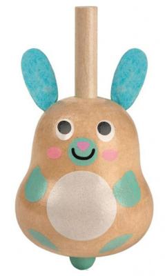 Moses tol konijn 6 cm hout blauw Moses tol konijn 6 cm hout blauw