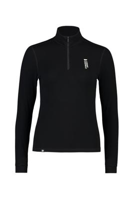Mons Royale Cascade Merino Base Layer 1/4 Zip Longsleeve T-Shirt Dames Black L