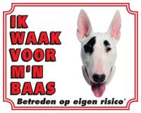 Bull Terrier Waakbord - Ik waak voor mijn baas - thumbnail