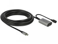 Delock USB-C-kabel USB-C stekker, USB-C bus 5.00 m Zwart, Grijs 85392 - thumbnail