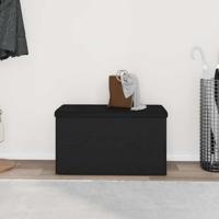 Opslagbank met kussen Zwart Eiken 82 x 42 x 45 cm Bewerkt hout - thumbnail