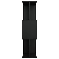 Boekenkast/kamerscherm 80x24x96 cm bewerkt hout zwart - thumbnail