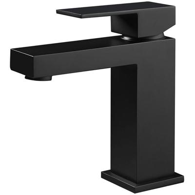 Vierkante Wastafelmengkraan Mat Zwart - Moderne Designkraan