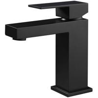 Vierkante Wastafelmengkraan Mat Zwart - Moderne Designkraan - thumbnail