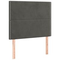 Boxspring met matras fluweel donkergrijs 90x200 cm - thumbnail