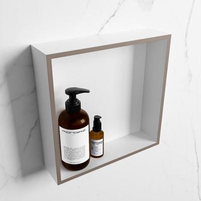 MONDIAZ EASY Nis 29,5x29,5cm in solid surface kleur Smoke | Talc. 1 vak geschikt voor in- of opbouw