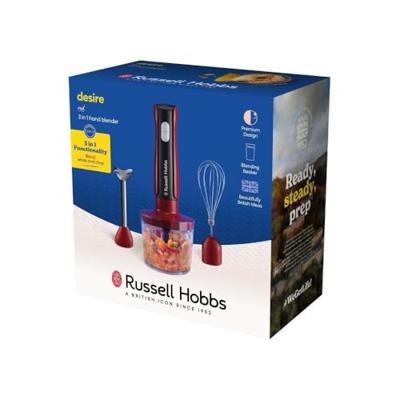 Staafmixer - RUSSEL HOBBS - Desire Red - 500 W - 2 snelheden + Pulse - Rood