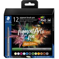 Staedtler pigment brush pen Nature Colour 371 C12-3 Fineliner Gekleurd, Natuur 12 stuk(s) - thumbnail