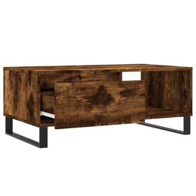 Salontafel 90x50x36,5 cm bewerkt hout gerookt eikenkleurig