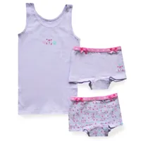Funderwear meisjes setje Tiger - Onderbroek & Hemdje - Boxershorts - Roze - Groen - Paars - thumbnail