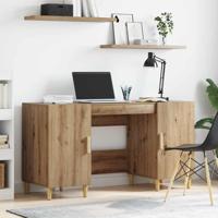 Bureau met plank Artisan Eiken 140 x 50 x 75 cm Bewerkt hout - thumbnail
