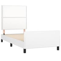 Bedframe met hoofdbord kunstleer wit 200x200 cm - thumbnail