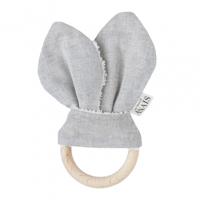 Trixie bijtring 17 cm katoen grijs/beige - thumbnail