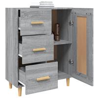 Dressoir 69,5x34x90 cm bewerkt hout grijs sonoma eikenkleurig - thumbnail