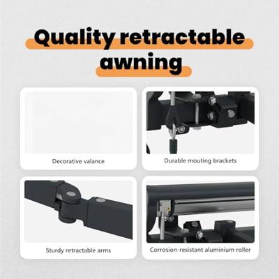 VidaXL Inklapbaar zonnescherm wit 300 x 250 cm polyester en metaal