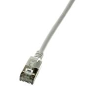 LogiLink CQ9022S RJ45 Netwerkkabel, patchkabel CAT 6A U/FTP 0.50 m Grijs Extreem dun, Vlambestendig, Flexibel, Folie afscherming, Halogeenvrij, Snagless, - thumbnail