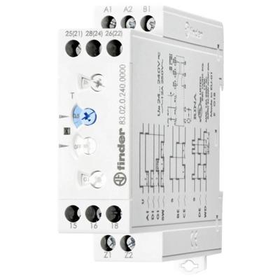 Finder 83.02.0.240.0003 Multifunktions-Zeitrelais mit 8 Zeitfunktionen Tijdrelais 24 V DC/AC, 240 V DC/AC 1 stuk(s) Tijdsduur: 0.05 s - 10 dag(en) 2x