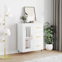 Dressoir 69,5x34x90 cm bewerkt hout wit - thumbnail