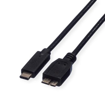 ROLINE USB 3.2 Gen 1 kabel, C - Micro B, M/M, zwart, 1 m