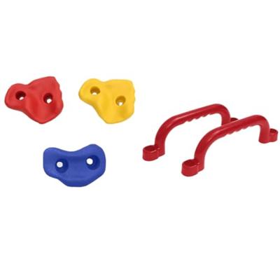 VidaXL Schommelzitjes 2 st met klimstenen polyetheen blauw