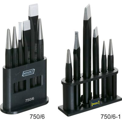 HAZET Beitel · doorslag · centerpuntset 750/6 · 6-delig