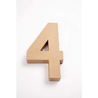 Creativ Company Cijfer, 4, h: 20,5 cm, b: 12 cm, dikte 2,5 cm, 1 stuk - thumbnail