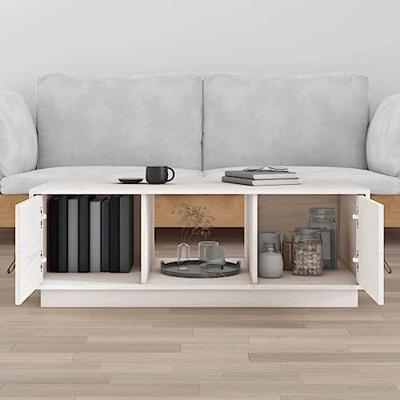 Salontafel 100x50x35 cm massief grenenhout wit