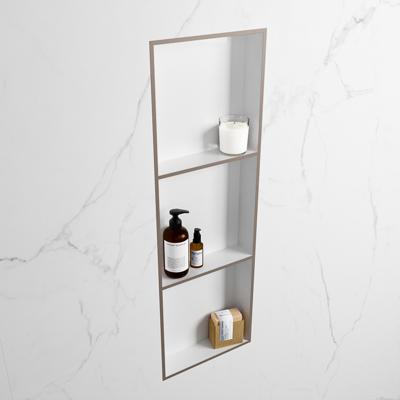 MONDIAZ EASY Nis 89,5x29,5cm in solid surface kleur Smoke | Talc. 3 vakken geschikt voor in- of opbouw