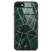 iPhone 8/7 glazen hardcase - Abstract groen - thumbnail