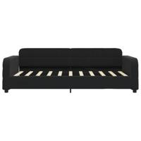 Slaapbank met onderschuifbed 90x190 cm fluweel zwart - thumbnail