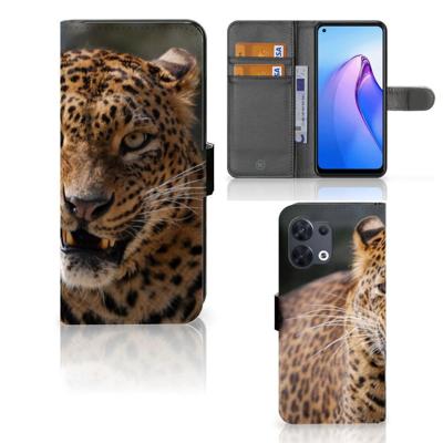 OPPO Reno8 | Telefoonhoesje | Met pasjeshouder | Luipaard