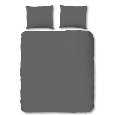 HIP Dekbedovertrek "uni dessin" - Grijs - (200x200/220 cm) - Katoen Satijn