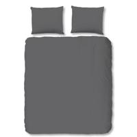 HIP Dekbedovertrek "uni dessin" - Grijs - (140x200/220 cm) - Katoen Satijn - thumbnail