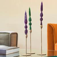 3 HI Kandelaars - Kaarsenstandaardset - ø 10 cm - Goudkleurig - thumbnail