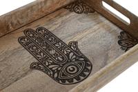 Set van trays Home ESPRIT Natuurlijk Mangohout 43,5 x 27 x 5,5 cm (2 Stuks) - thumbnail