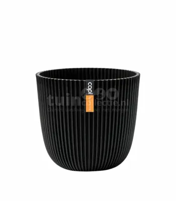 Capi nature groove bol bloempot 13x12 cm zwart